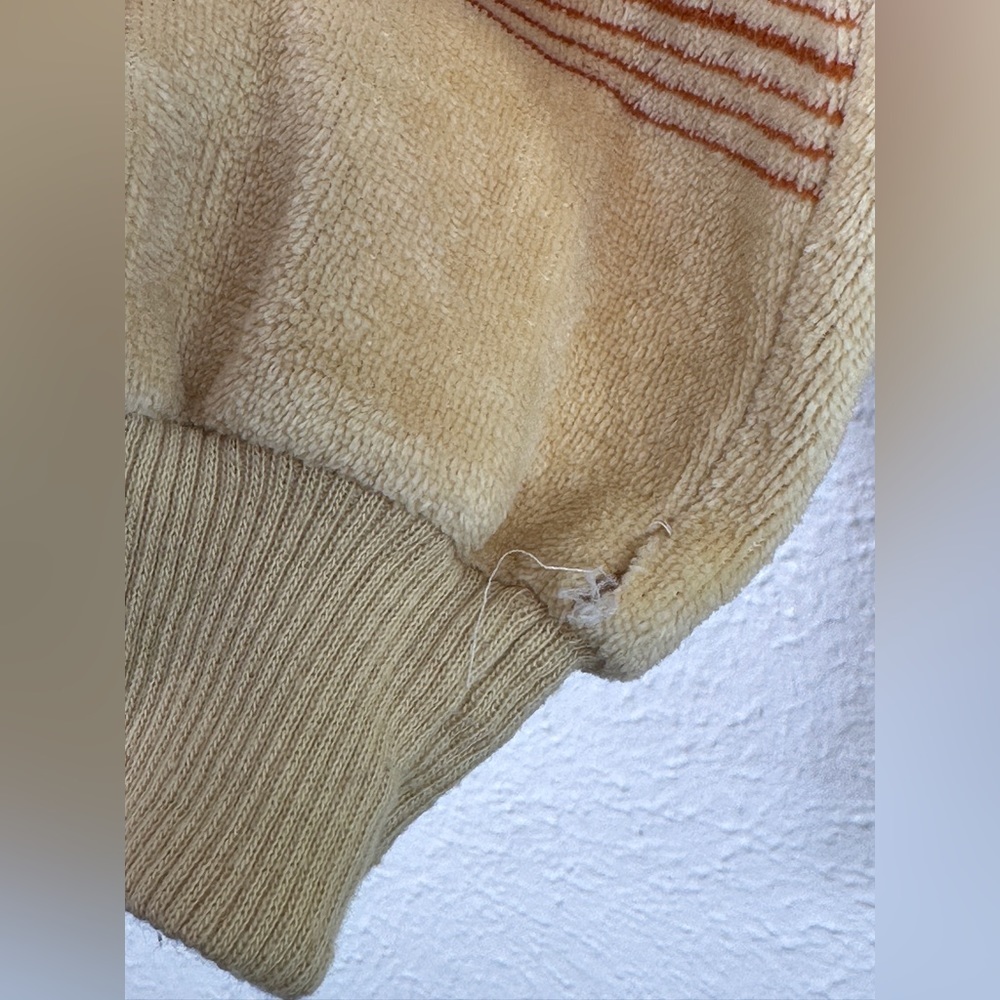 Campus Velour vintage longsleeve stripe polo various shades of brown size Medium - Picture 7 of 8
